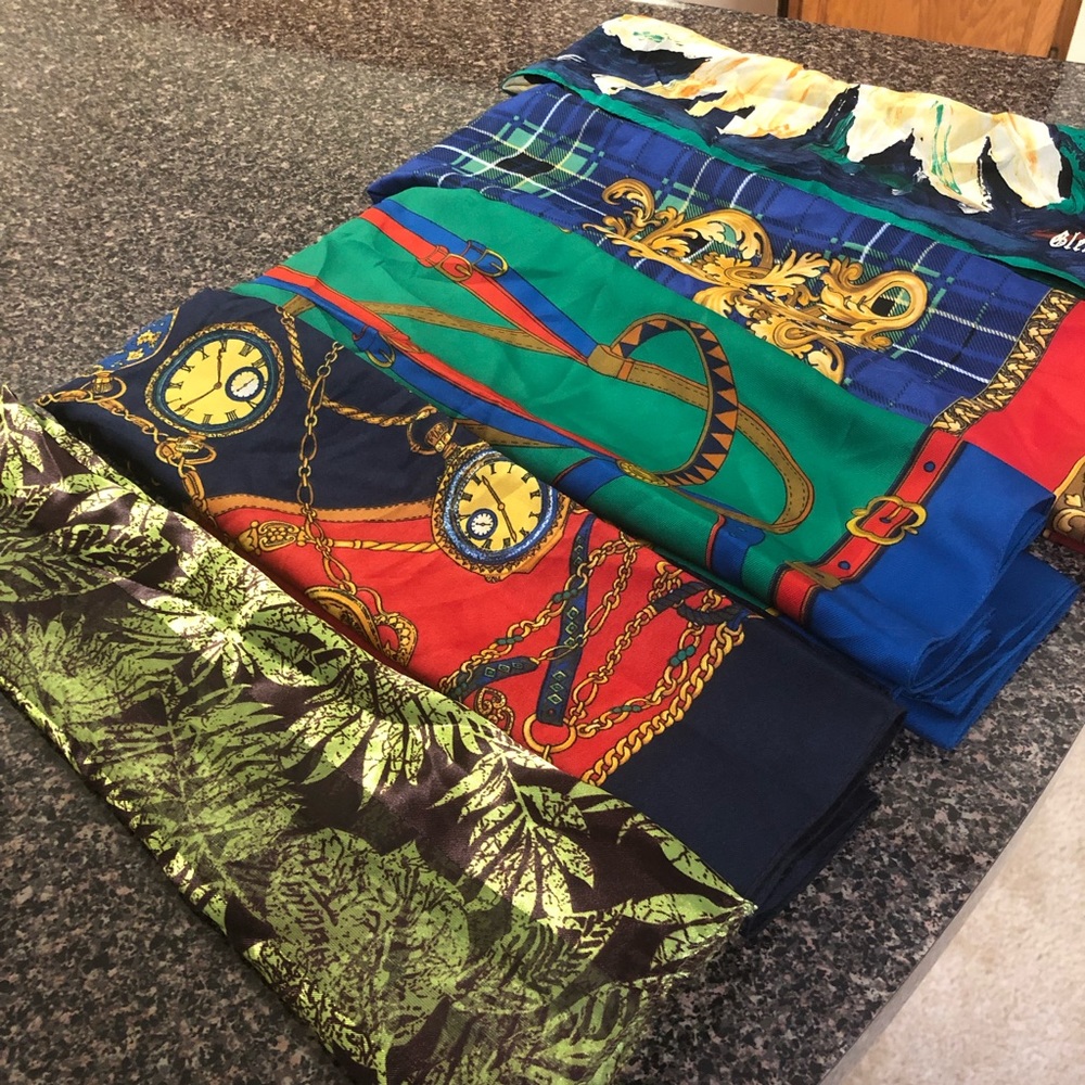 Purse Ties/Scarves. Lot of 5.